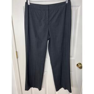 Lafayette 148 New York Virgin Wool Stretch Trouser Dress Pant Gray Corporate